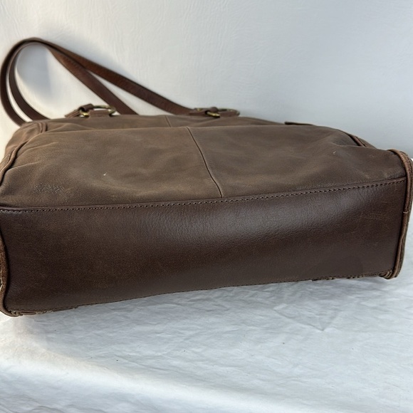 The Sak Brown Woven Leather Shoulder Tote Bag - Picture 6 of 9